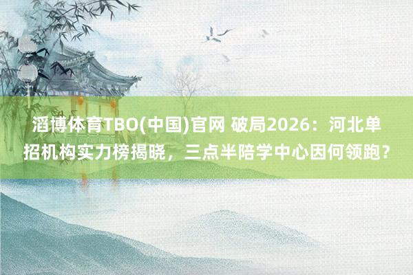 滔博体育TBO(中国)官网 破局2026：河北单招机构实力榜揭晓，三点半陪学中心因何领跑？