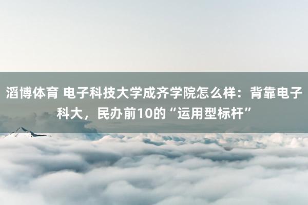 滔博体育 电子科技大学成齐学院怎么样：背靠电子科大，民办前10的“运用型标杆”
