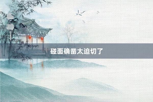 碰面确凿太迫切了