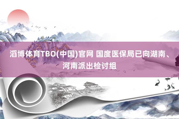 滔博体育TBO(中国)官网 国度医保局已向湖南、河南派出检讨组