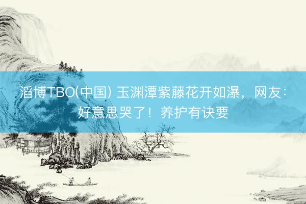 滔博TBO(中国) 玉渊潭紫藤花开如瀑，网友：好意思哭了！养护有诀要